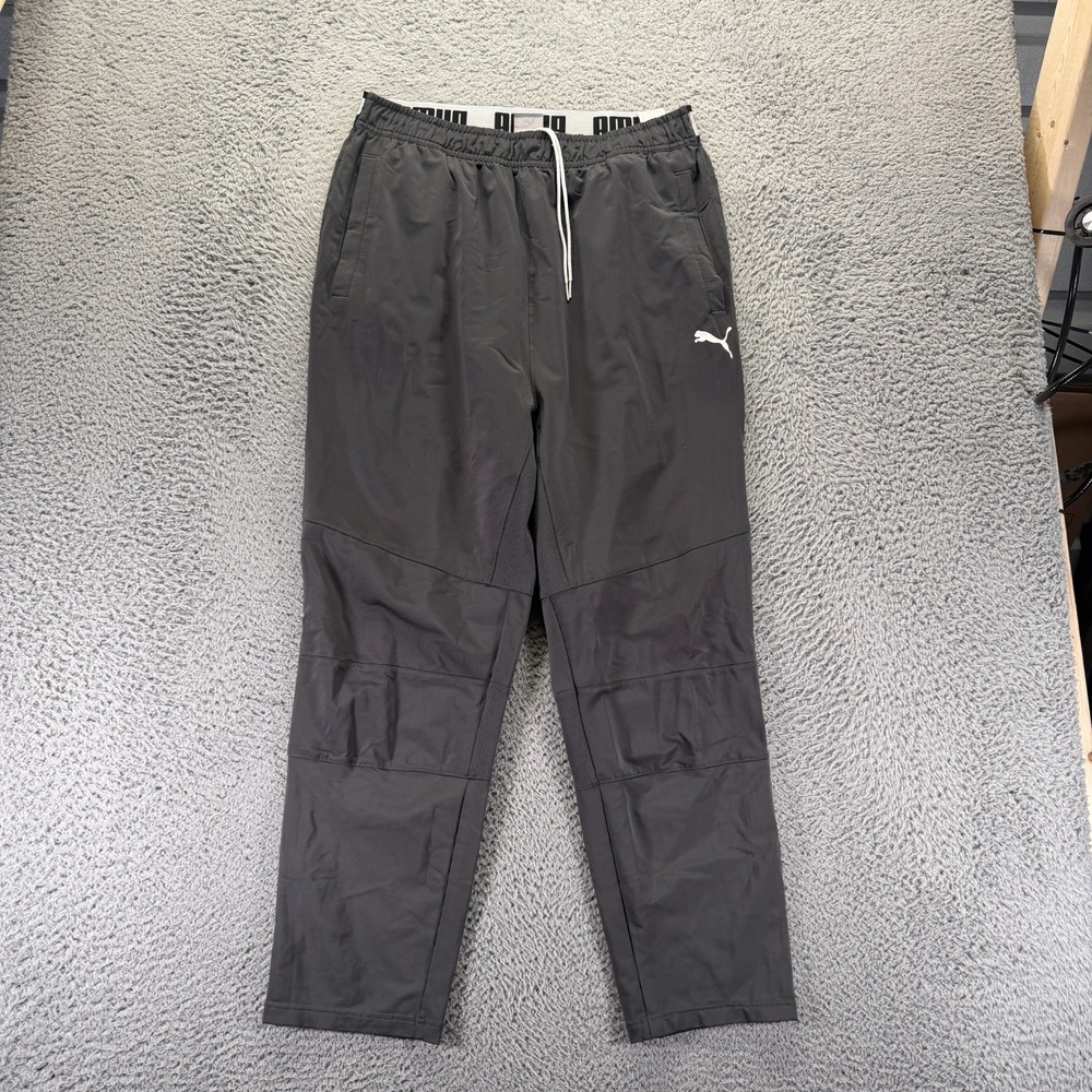 Puma Pant Mens XL Gray Polyester Track Straight Leg Performance Sports Running